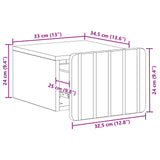 vidaXL Muurbevestigde Nachttafel met lade 2 pcs Wit 33 x 34,5 x 24 cm