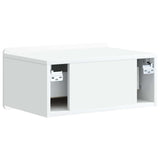 vidaXL Muurbevestigde Nachttafel met lade 2 pcs Wit 49 x 34,5 x 24 cm