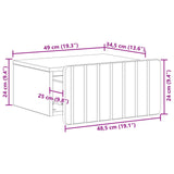 vidaXL Muurbevestigde Nachttafel met lade 2 pcs Wit 49 x 34,5 x 24 cm