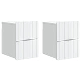 vidaXL Wall-Mounted Nightstand with Drawer 2 pcs White 33 x 34.5 x 43 cm