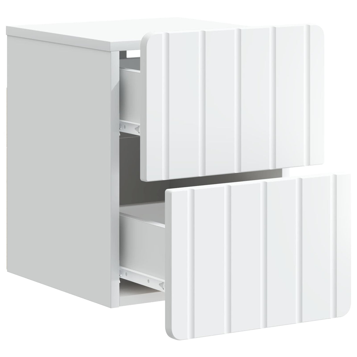 vidaXL Wall-Mounted Nightstand with Drawer 2 pcs White 33 x 34.5 x 43 cm