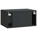 vidaXL Wall-Mounted TV Cabinet Black 59.5x41x30 cm Engineered Wood