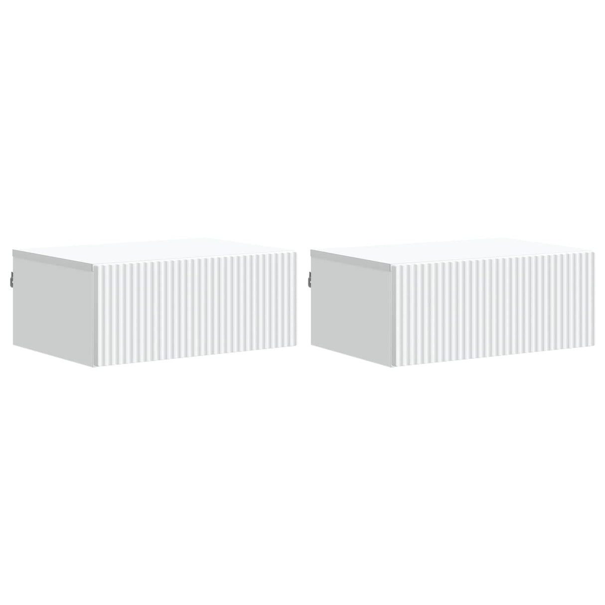 vidaXL Muurbevestigde Nachttafel met lade 2 pcs Wit 49 x 34,5 x 20 cm