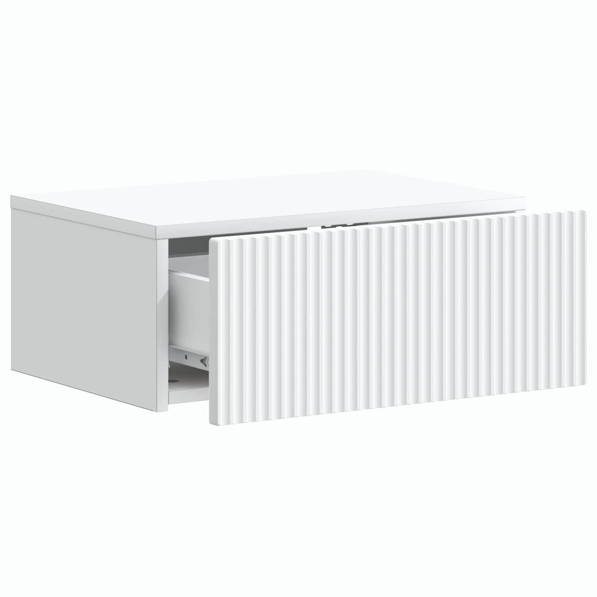 vidaXL Muurbevestigde Nachttafel met lade 2 pcs Wit 49 x 34,5 x 20 cm