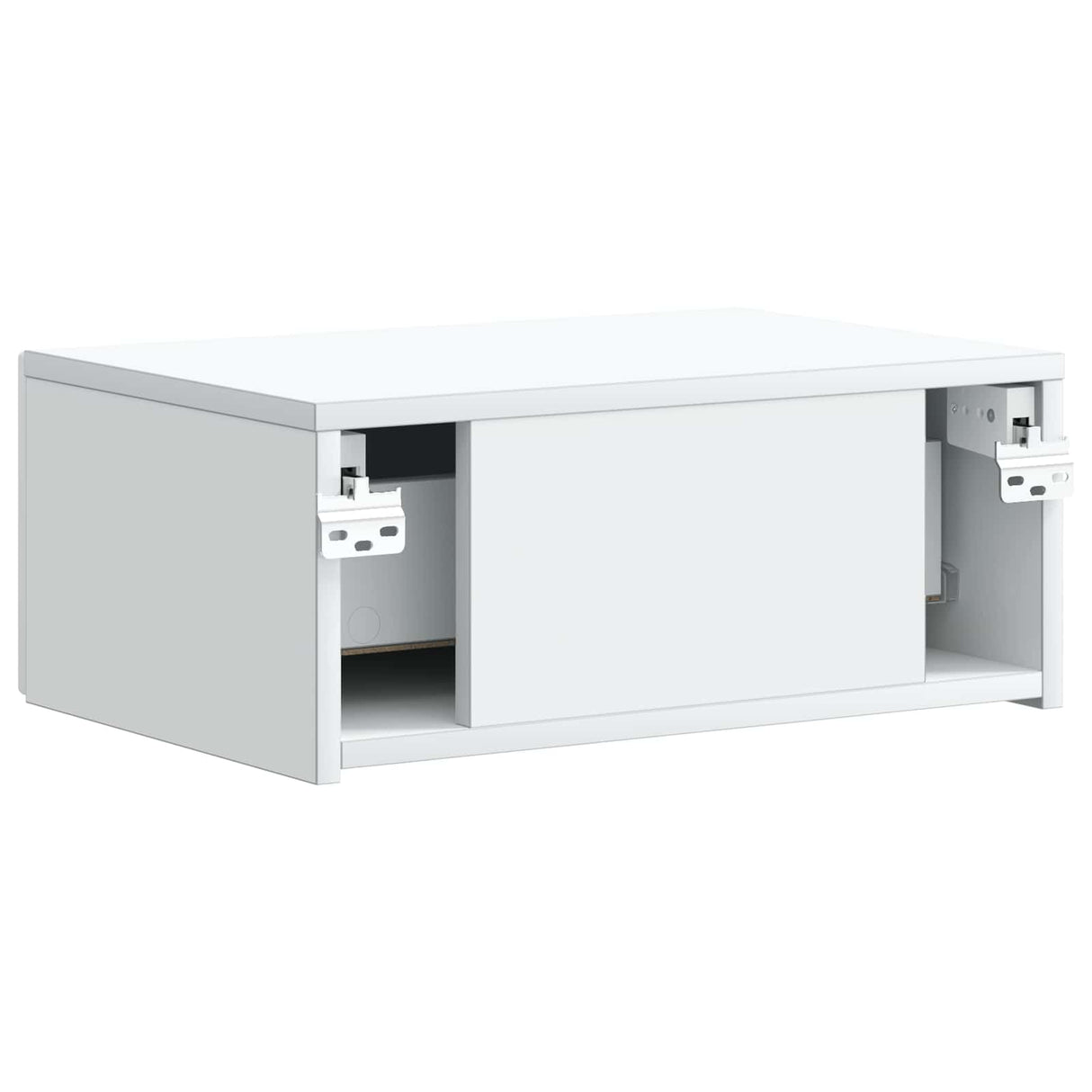 vidaXL Muurbevestigde Nachttafel met lade 2 pcs Wit 49 x 34,5 x 20 cm
