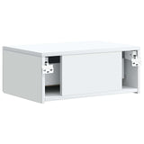 vidaXL Muurbevestigde Nachttafel met lade 2 pcs Wit 49 x 34,5 x 20 cm