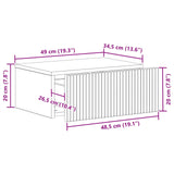 vidaXL Muurbevestigde Nachttafel met lade 2 pcs Wit 49 x 34,5 x 20 cm