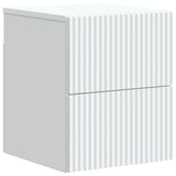 vidaXL Muurbevestigde Nachttafel met lade 2 pcs Wit 33 x 34,5 x 40 cm