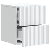 vidaXL Muurbevestigde Nachttafel met lade 2 pcs Wit 33 x 34,5 x 40 cm