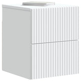 vidaXL Muurbevestigde Nachttafel met lade 2 pcs Wit 33 x 34,5 x 40 cm