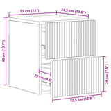 vidaXL Muurbevestigde Nachttafel met lade 2 pcs Wit 33 x 34,5 x 40 cm