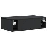 vidaXL Wandgemonteerde Zijtafel Zwart 59 x 34,5 x 17 cm Bewerkt hout