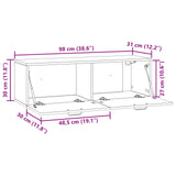 vidaXL Wandmontage TV-kast Artisanaal eiken 98 x 31 x 30 cm