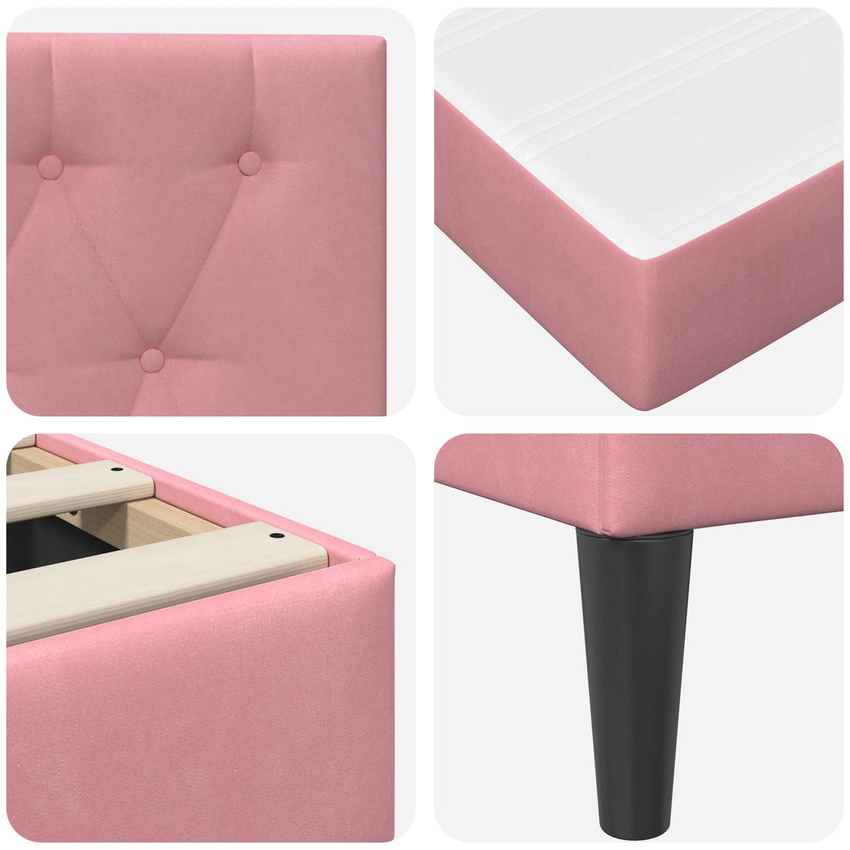 vidaXL Bedframe met matras met hoofdeinde Roze 80 x 200 cm Fluweel