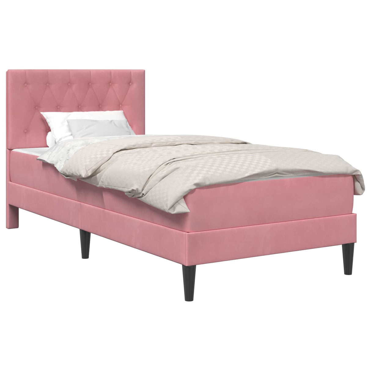 vidaXL Bedframe met matras met hoofdeinde Roze 80 x 200 cm Fluweel