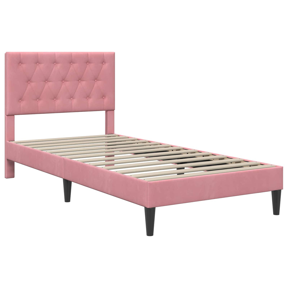 vidaXL Bedframe met matras met hoofdeinde Roze 80 x 200 cm Fluweel