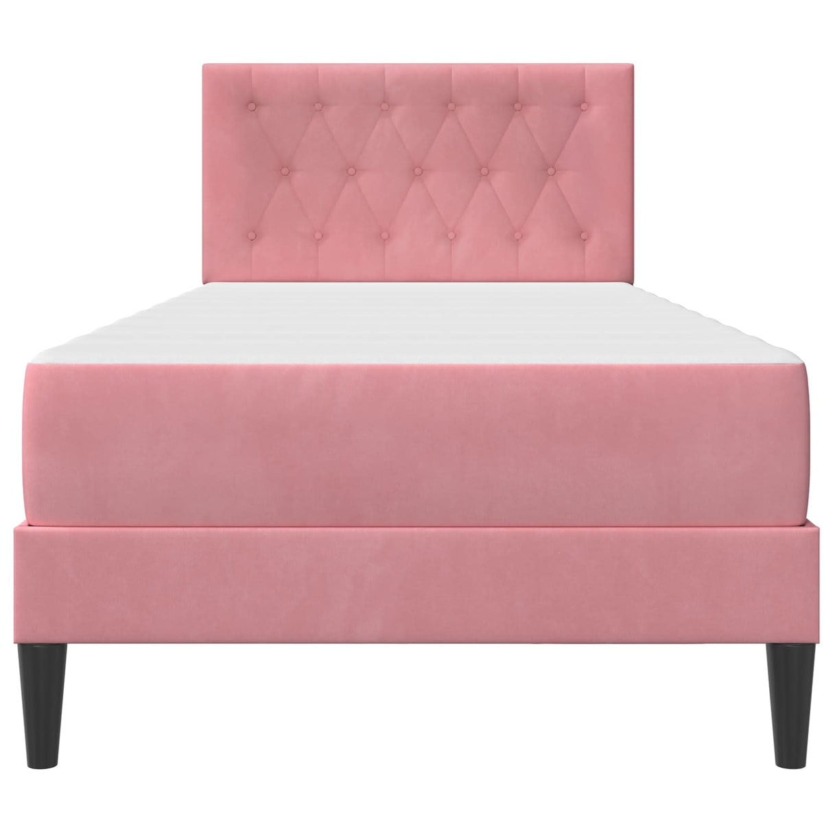 vidaXL Bedframe met matras met hoofdeinde Roze 80 x 200 cm Fluweel
