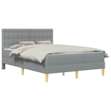 vidaXL Bedframe met matras met hoofdeinde Lichtgrijs 120 x 190 cm Stof