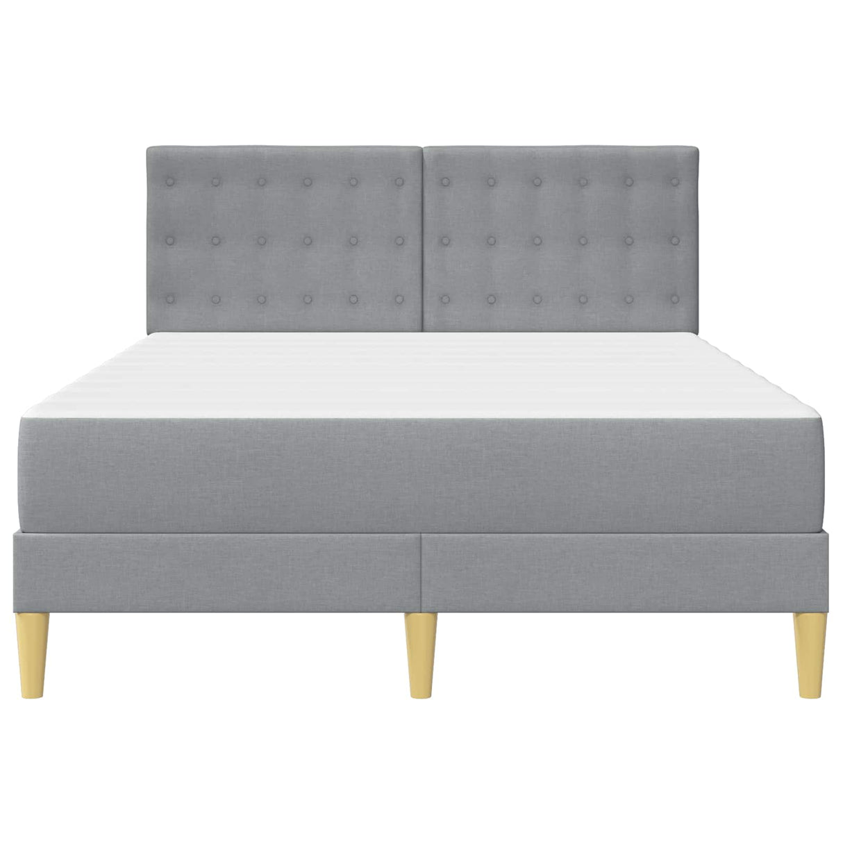 vidaXL Bedframe met matras met hoofdeinde Lichtgrijs 120 x 190 cm Stof