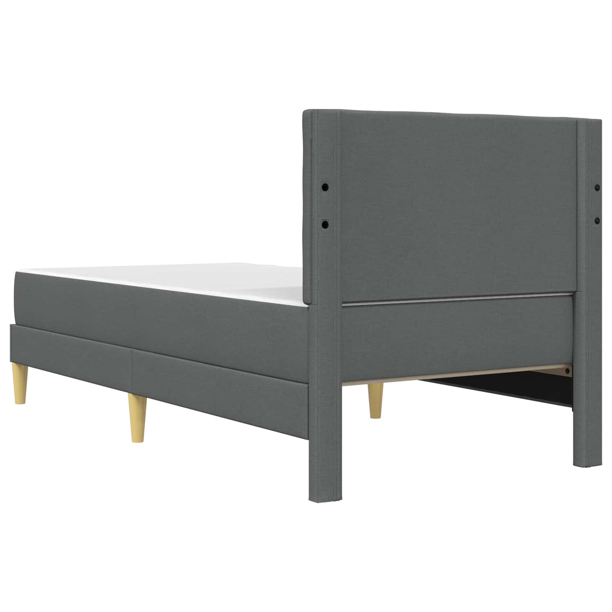 vidaXL Cadre de lit avec matelas et tête de lit Gris foncé 90 x 190 cm Tissu