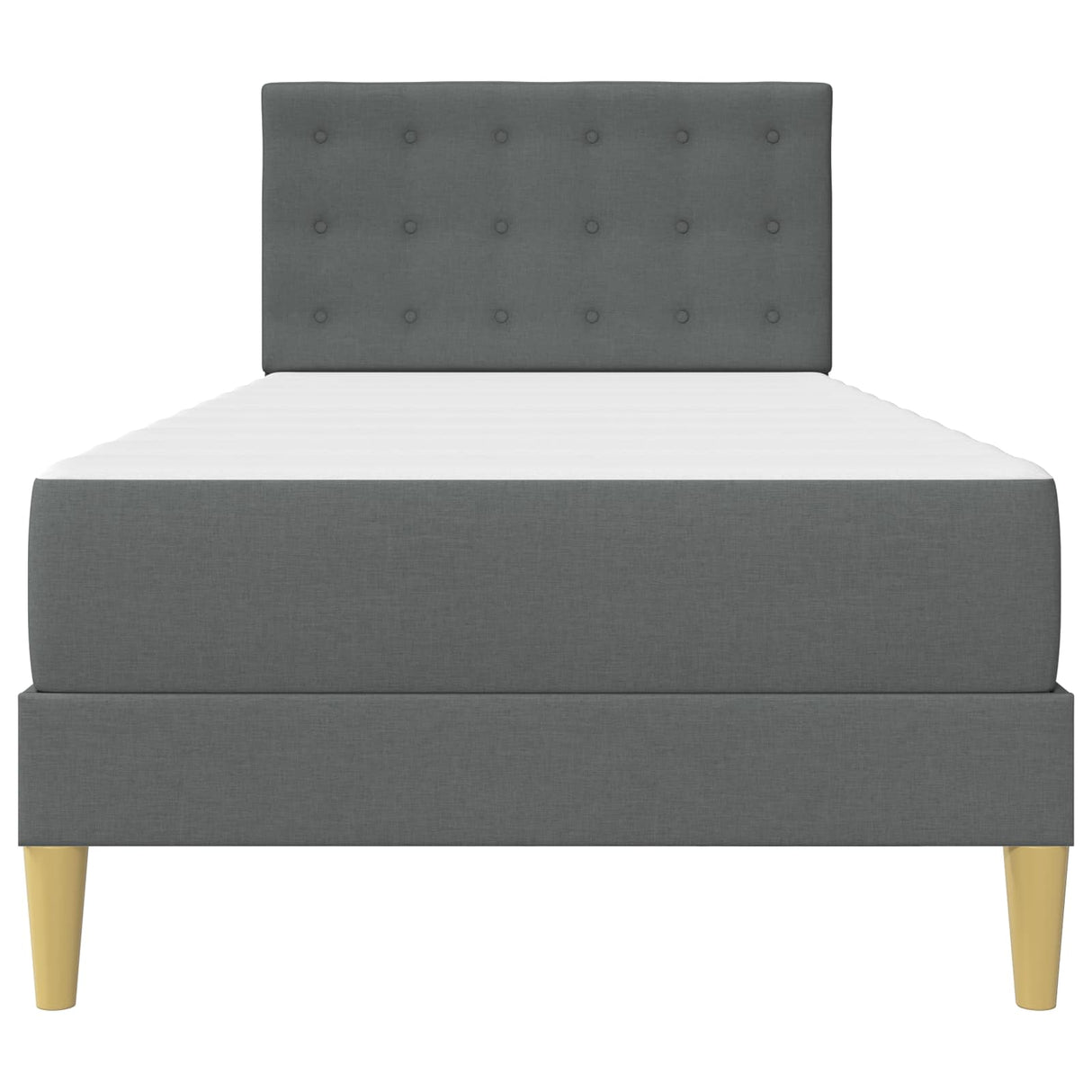 vidaXL Cadre de lit avec matelas et tête de lit Gris foncé 90 x 190 cm Tissu