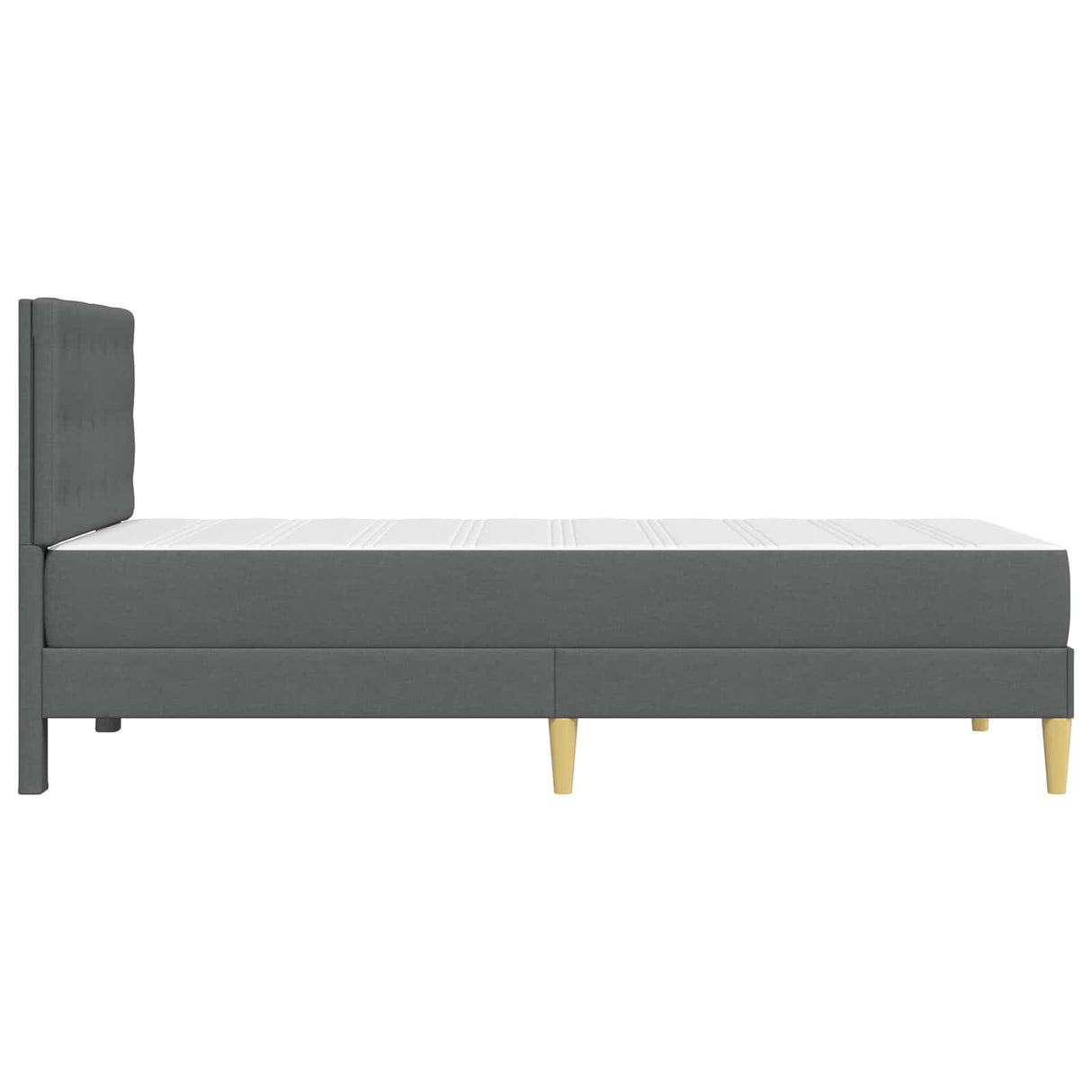 vidaXL Cadre de lit avec matelas et tête de lit Gris foncé 90 x 190 cm Tissu