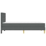 vidaXL Cadre de lit avec matelas et tête de lit Gris foncé 90 x 190 cm Tissu