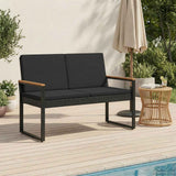 vidaXL Garden Bench with Cushion Black 107 x 61 x 80 cm poly rattan