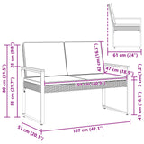 vidaXL Garden Bench with Cushion Black 107 x 61 x 80 cm poly rattan