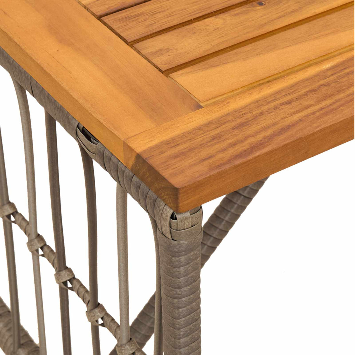 vidaXL Garden Table Black 80 x 40 x 40 cm Steel and Poly Rattan