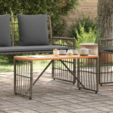 vidaXL Garden Table Black 80 x 40 x 40 cm Steel and Poly Rattan