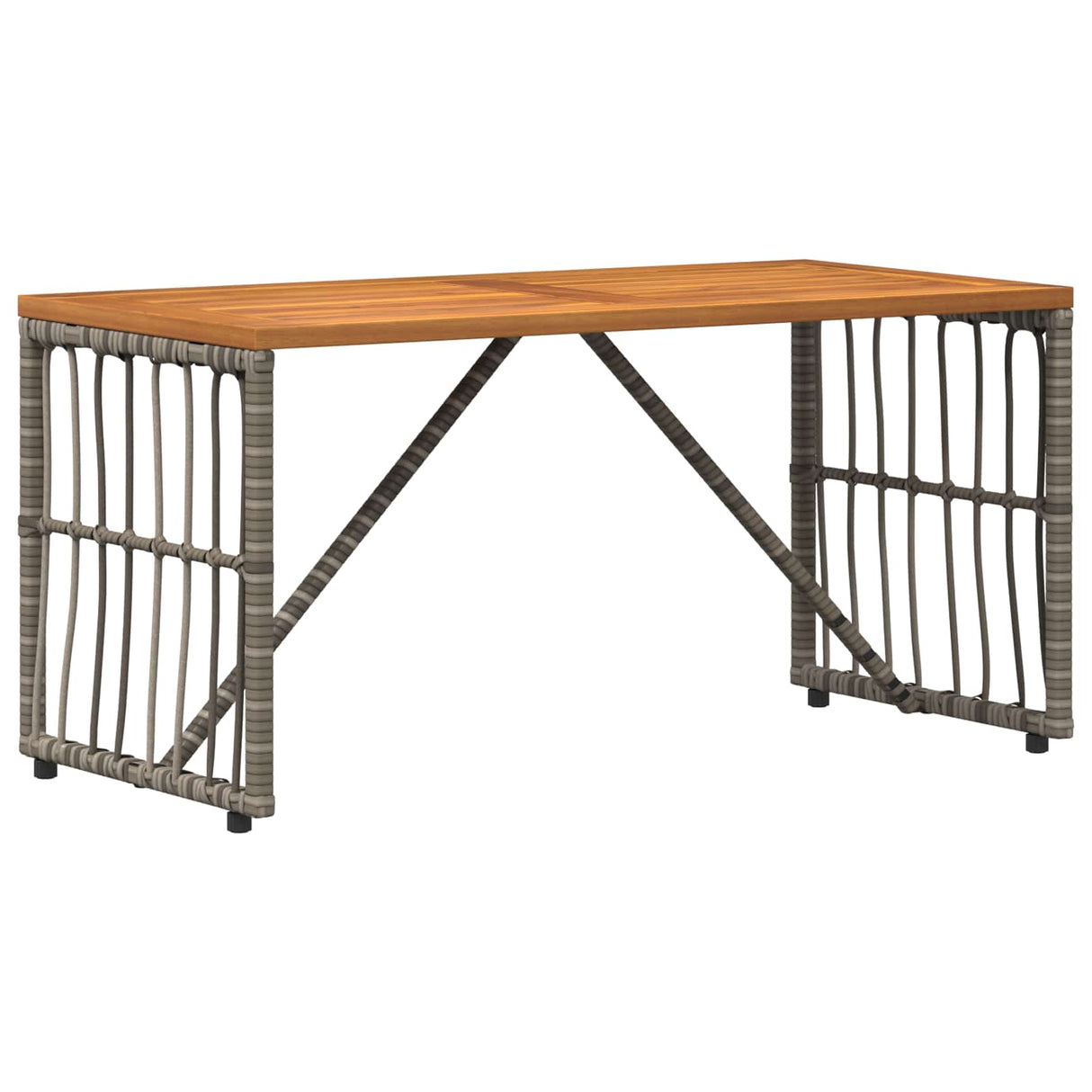 vidaXL Garden Table Black 80 x 40 x 40 cm Steel and Poly Rattan