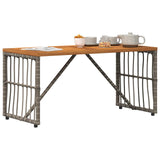 vidaXL Garden Table Black 80 x 40 x 40 cm Steel and Poly Rattan