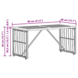 vidaXL Garden Table Black 80 x 40 x 40 cm Steel and Poly Rattan
