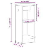 vidaXL Bijzetkast Gerookte Eik 40 x 40 x 75 cm Geconstrueerd hout