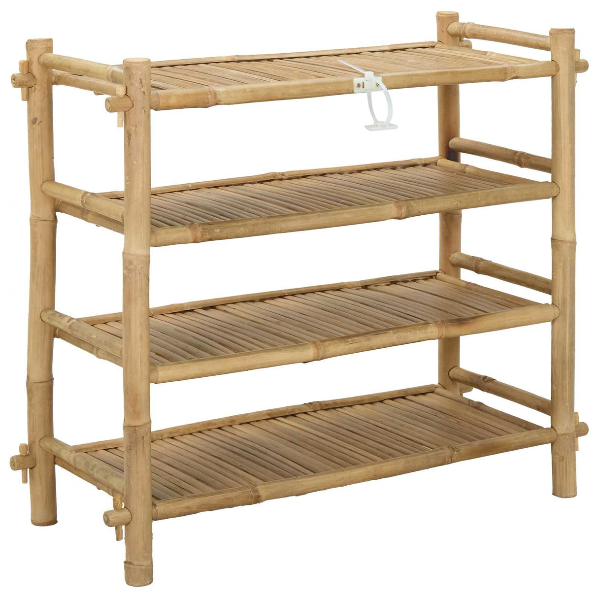 vidaXL Schoenrek met plank Naturel 4-niveaus Bamboe