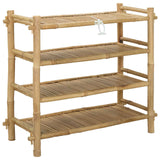 vidaXL Schoenrek met plank Naturel 4-niveaus Bamboe