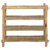 vidaXL Schoenrek met plank Naturel 4-niveaus Bamboe