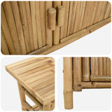 vidaXL Wandtafel met plank met opslag Naturel 80 x 35 x 75 cm Bamboe