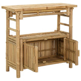 vidaXL Wandtafel met plank met opslag Naturel 80 x 35 x 75 cm Bamboe