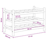 vidaXL Wine Rack Natural 32.5 x 29.5 x 36 cm Bamboo