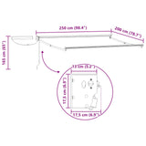 vidaXL Store banne électrique rétractable Cadre blanc 2,5 x 2 m Acier