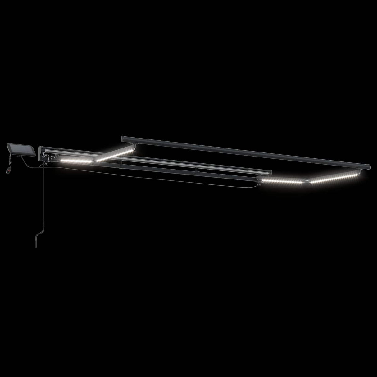 vidaXL Handbediende luifel met LED's Antraciet 3 x 2,5 m Aluminium