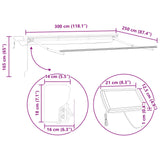 vidaXL Handbediende luifel met LED's Antraciet 3 x 2,5 m Aluminium