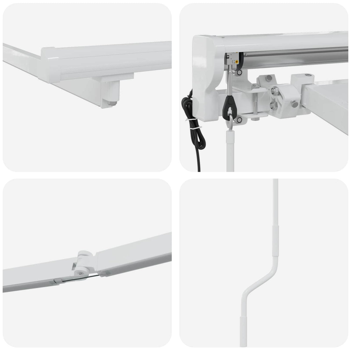 vidaXL Electric Awning Frame with LEDs White 2.5 x 2 m Aluminium