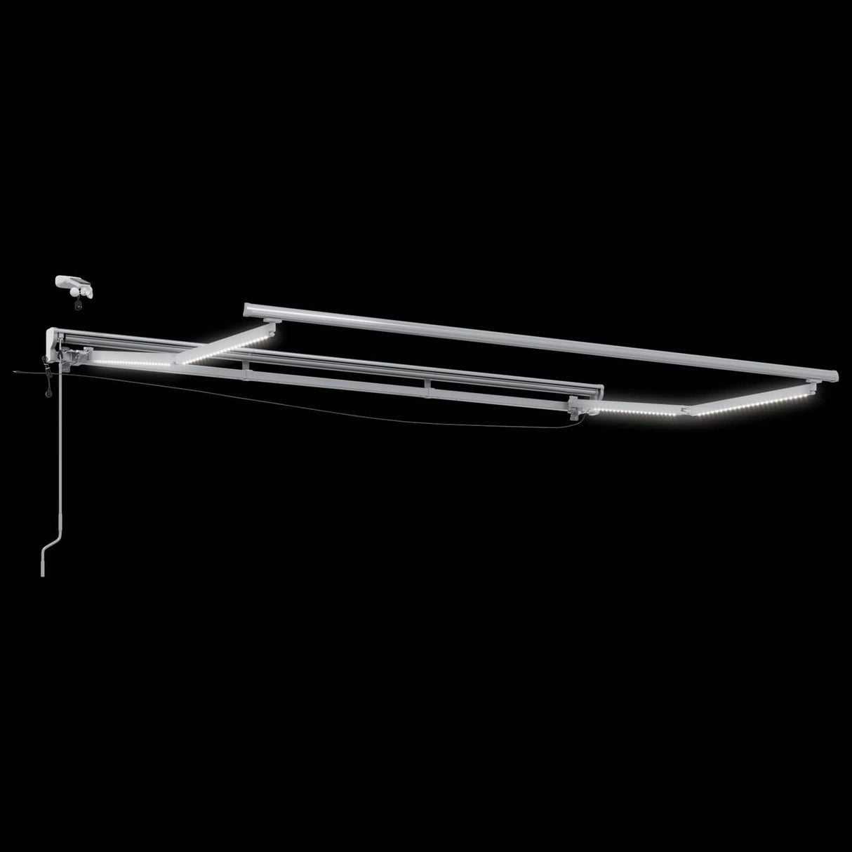 vidaXL Electric Awning Frame with LEDs White 2.5 x 2 m Aluminium