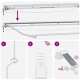 vidaXL Electric Awning Frame with LEDs White 2.5 x 2 m Aluminium