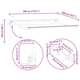 vidaXL Electric Awning Frame with LEDs White 2.5 x 2 m Aluminium