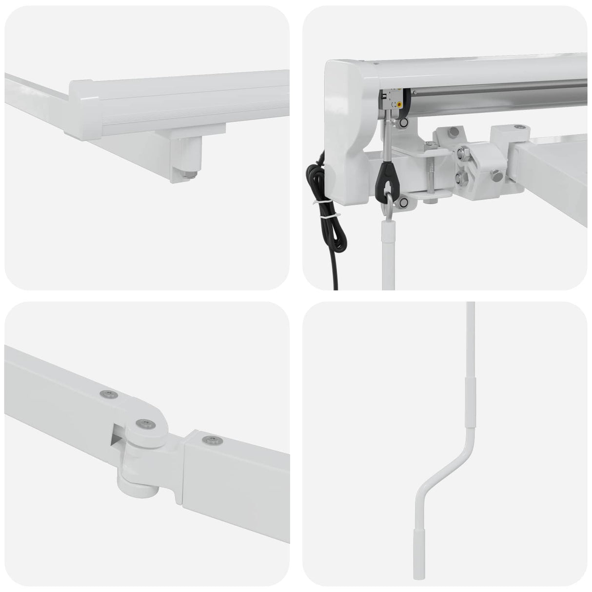 vidaXL Elektrisch Uittrekbaar Markies Frame Wit 2,5 x 2 m Staal