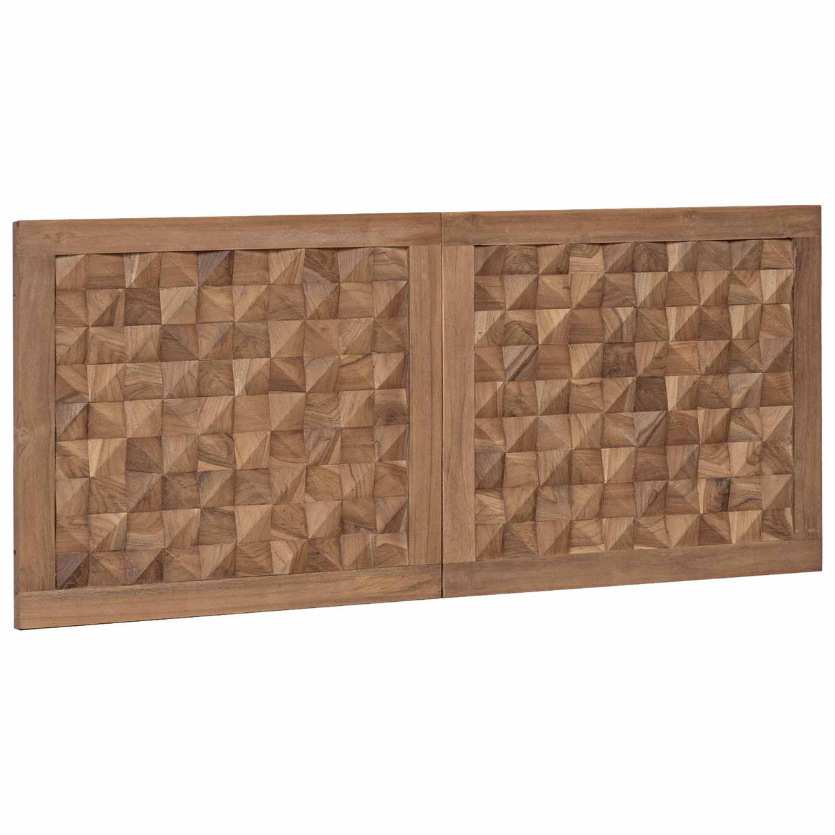 vidaXL Hoofdbord Wandgemonteerd Naturel 120 cm Massief Teakhout